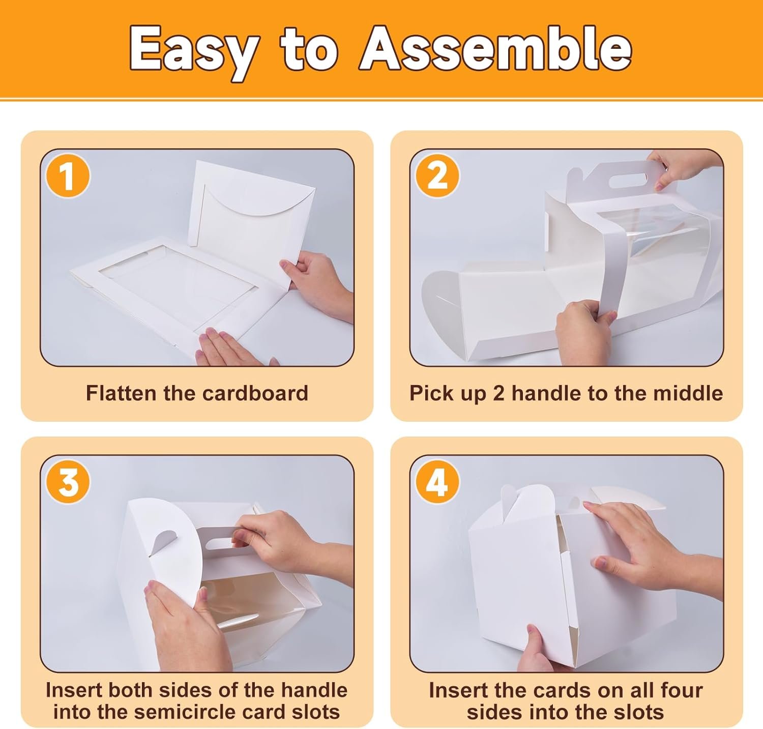 Wholesale 10 Pcs 10x10x8 Inch Cake Boxes with Handle and Window for Tier Cakes Bakery Takeout Containers White Large Carriers for Wedding Birthday Party Manufacturer