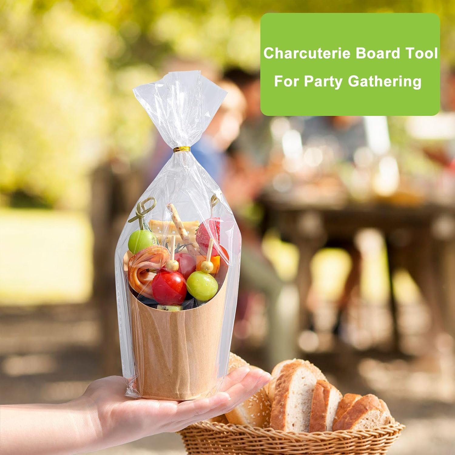 Wholesale 100 Pcs 12oz Charcuterie Cups with Sticks Individual Disposable Handheld Holders 100 Bags 100 Labels 200 Cocktail Skewers Toothpicks Paper Appetizer Snack Boxes for French Fries Brown Manufacturer