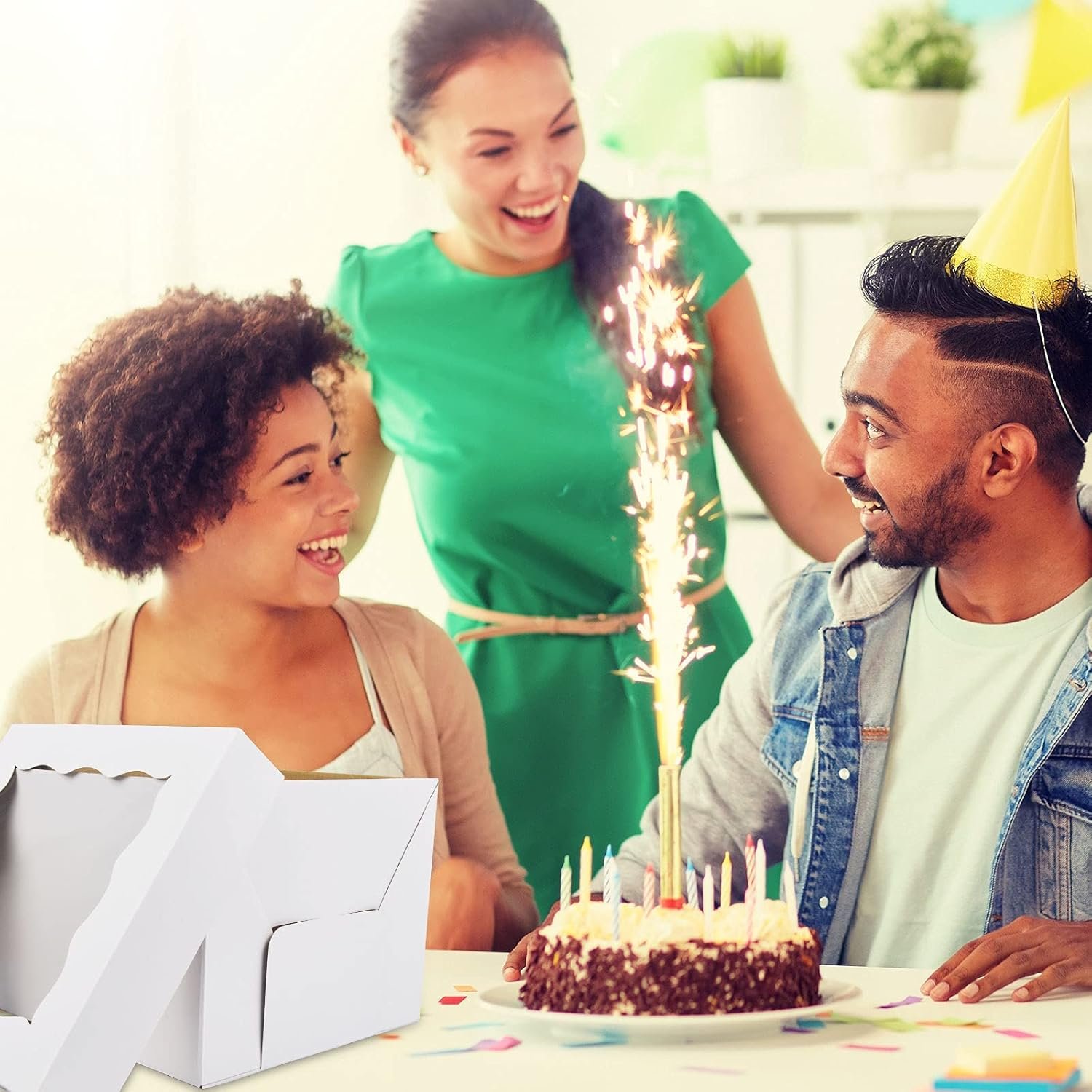 Wholesale 10x10x8 Inch Cake Boxes 10pcs with Window Tall Design for Tier Cakes Wedding Birthday Transport Sturdy White Disposable Bakery Containers Manufacturer