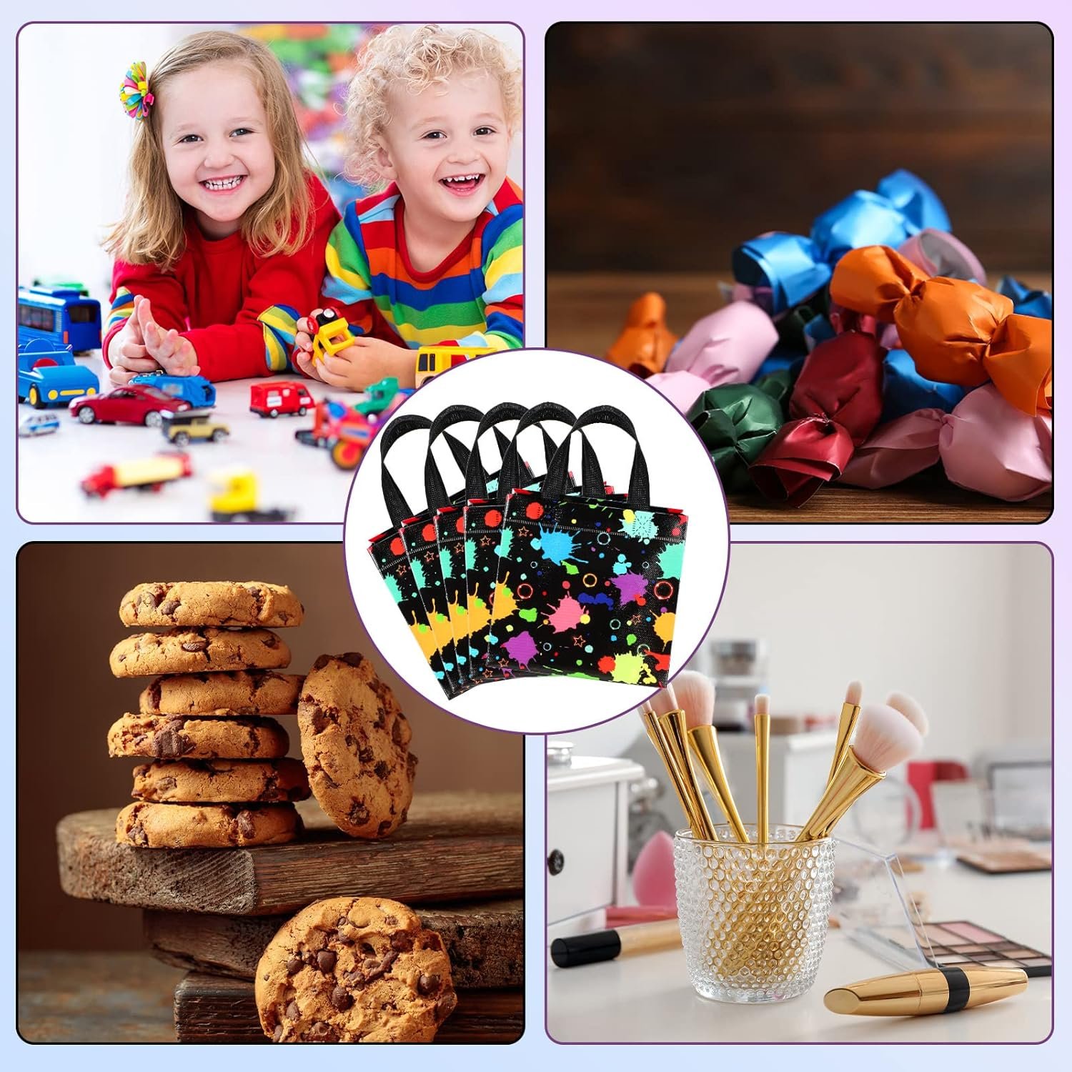 Wholesale 40 Pcs Glow in the Dark Gift Bags with Handles Non Woven for Party Treats Factory