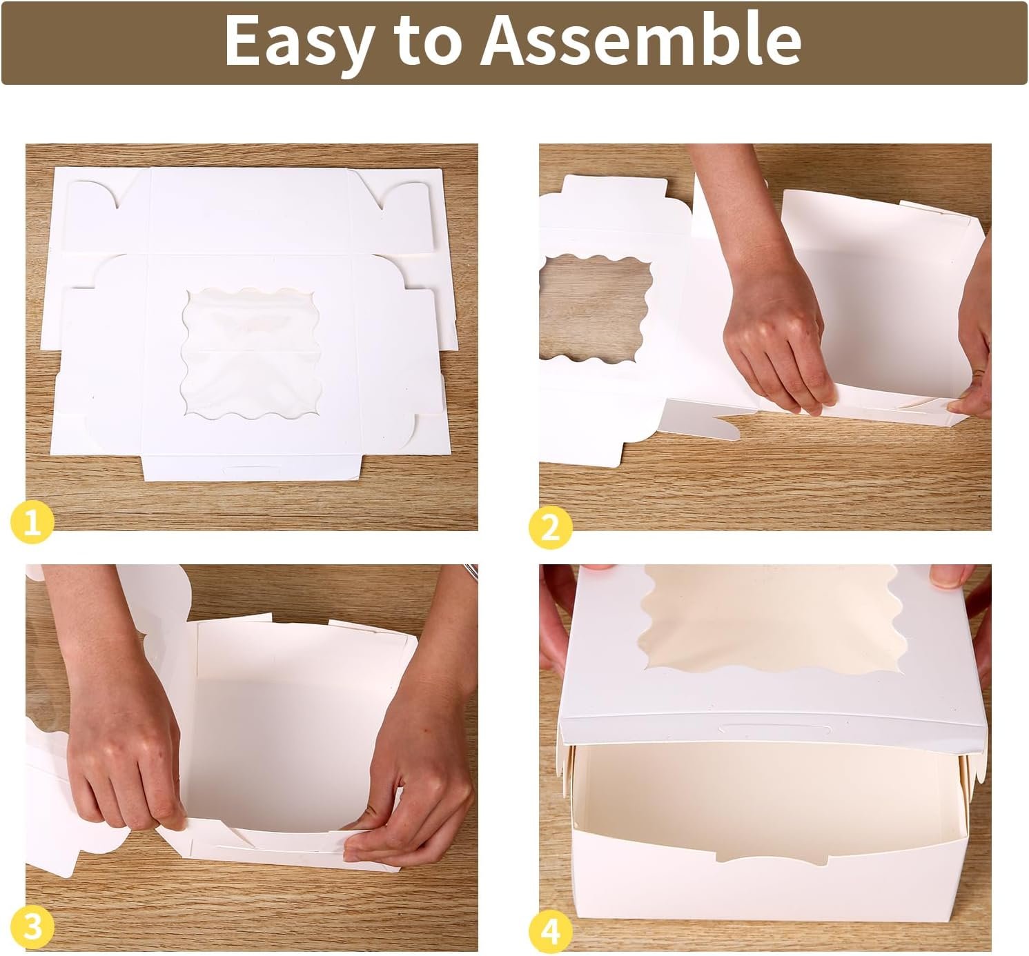 Wholesale 100 pcs 6x6x3 Inches Small Cake Boxes with Window for Cookies Bakery Pastry Mini Pies Desserts Strawberries Chocolates Cupcakes with Paper Stickers White Manufacturer Wholesale 100 pcs 6x6x3 Inches Small Cake Boxes with Window for Cookies Bakery Pastry Mini Pies Desserts Strawberries Chocolates Cupcakes with Paper Stickers White Manufacturer