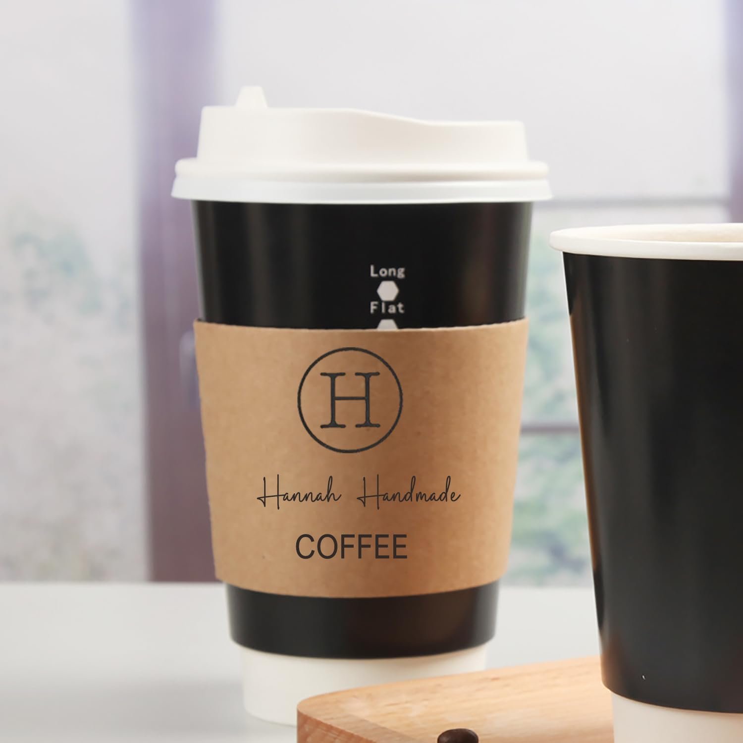 Wholesale Personalized Kraft Disposable Coffee Cup Sleeves Custom Paper Cardboard Wraps for Coffee Lovers Weddings Baby Showers Retirements 20-500pcs Manufacturer