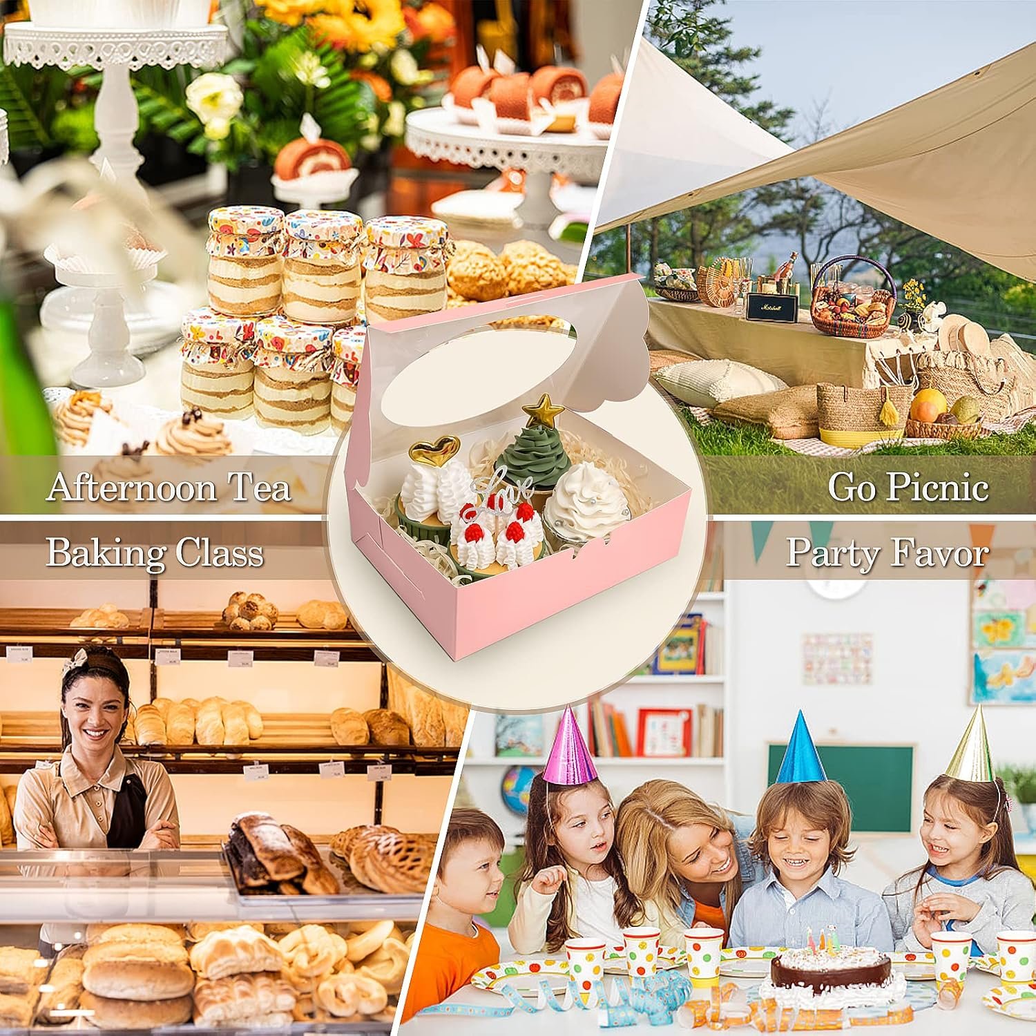 Wholesale 65 PCS 8x6x2.5 Inch Pink Cookie Boxes with Windows Bakery Pastry Boxes for Gifts Treats Desserts Cupcakes Chocolates Strawberries Donuts Muffins 5 Styles Manufacturer Wholesale 65 PCS 8x6x2.5 Inch Pink Cookie Boxes with Windows Bakery Pastry Boxes for Gifts Treats Desserts Cupcakes Chocolates Strawberries Donuts Muffins 5 Styles Manufacturer