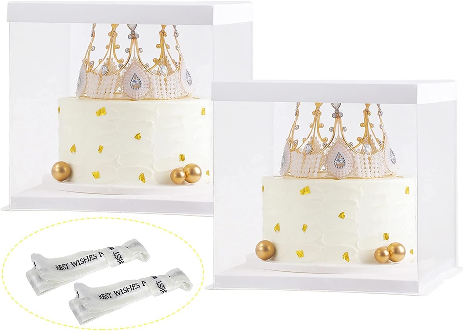 Wholesale 2Pcs Large Cake PET Clear Box 10