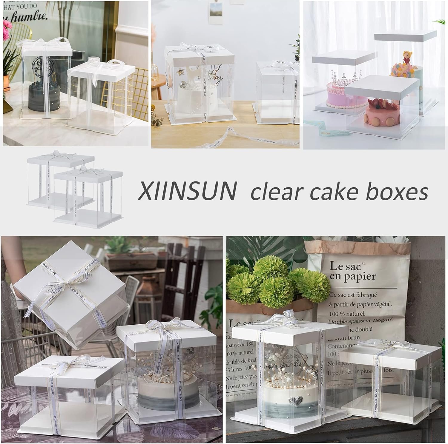 Wholesale 2Pcs Large Cake PET Clear Box 10