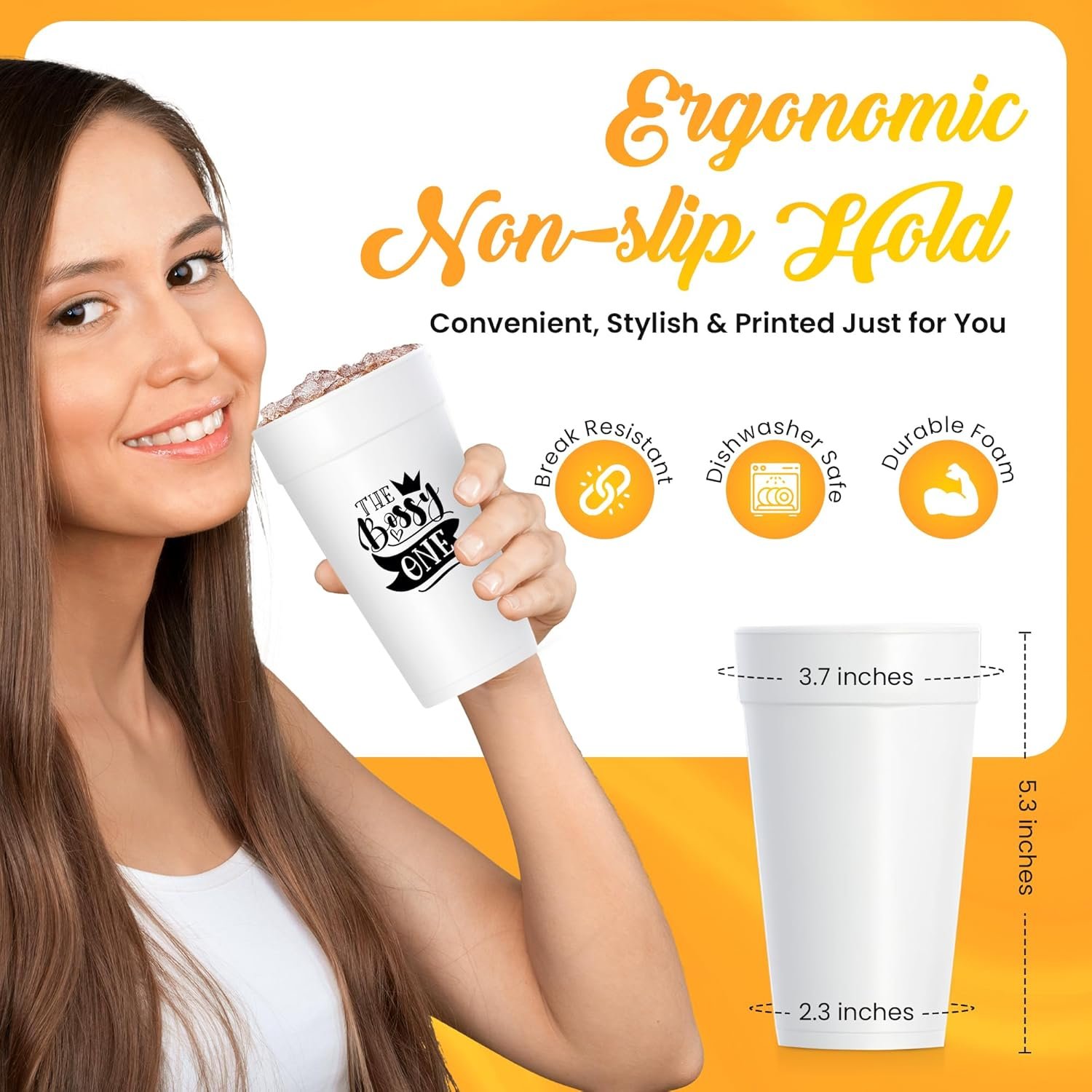 Wholesale Disposable Foam Cups Custom Printed with Logo and Text Personalized for Parties Weddings Events 16oz 50pcs Manufacturer