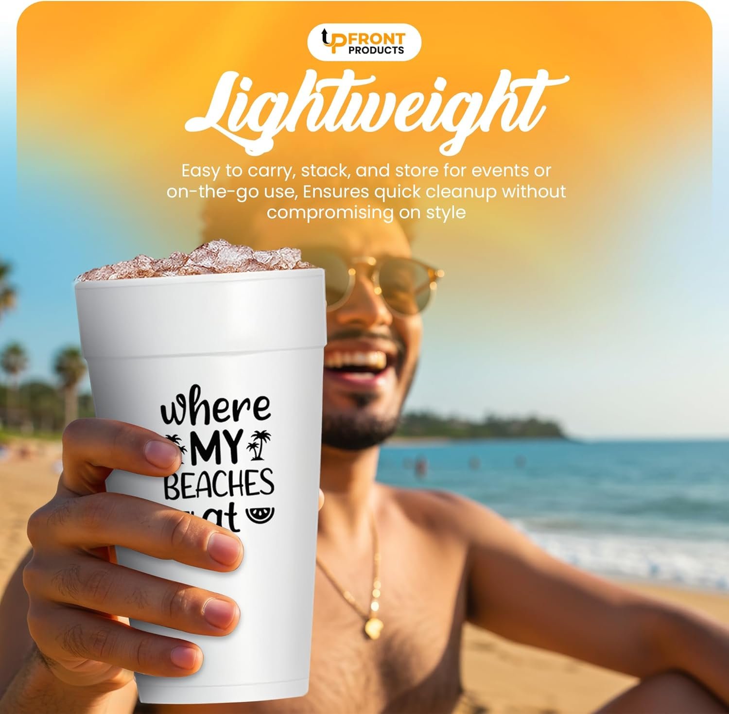 Wholesale Disposable Foam Cups Custom Printed with Logo and Text Personalized for Parties Weddings Events 16oz 50pcs Manufacturer