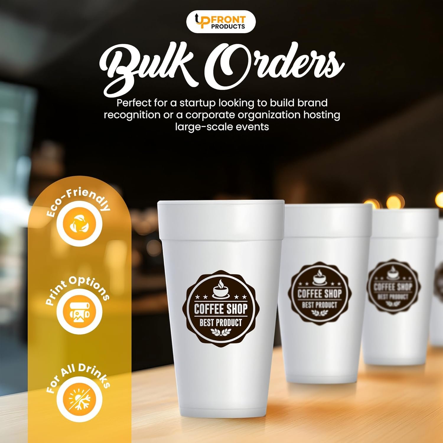 Wholesale Disposable Foam Cups Custom Printed with Logo and Text Personalized for Parties Weddings Events 16oz 50pcs Manufacturer
