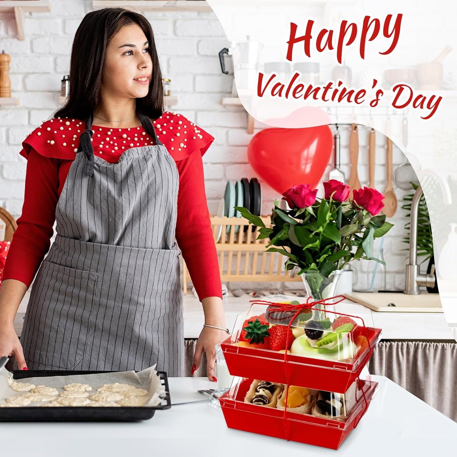 Wholesale 200 Pcs 5'' Disposable Square Charcuterie Boxes with Clear Lids Red Paper Food Bakery Containers for Party Cake Cookie Sandwich Manufacturer