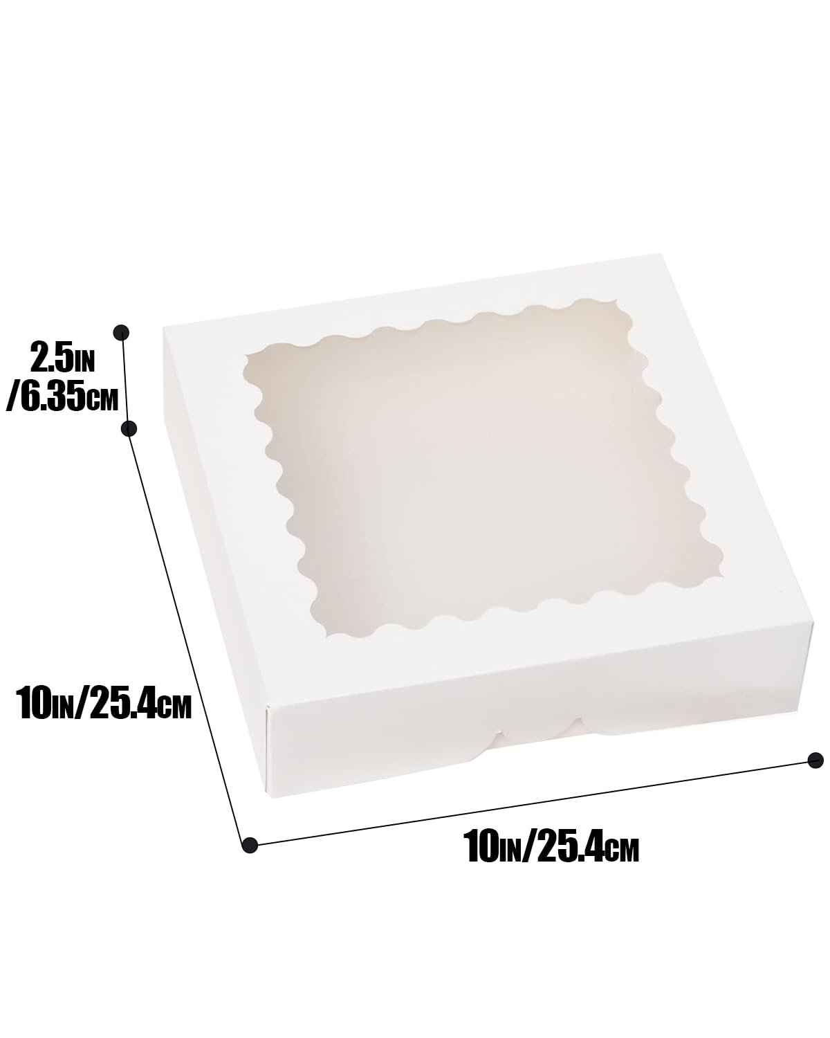 Wholesale 10x10x2.5 Inch White Pie Boxes with Window 12 Packs Cookie Donut Bakery Auto Pop Up Manufacturer