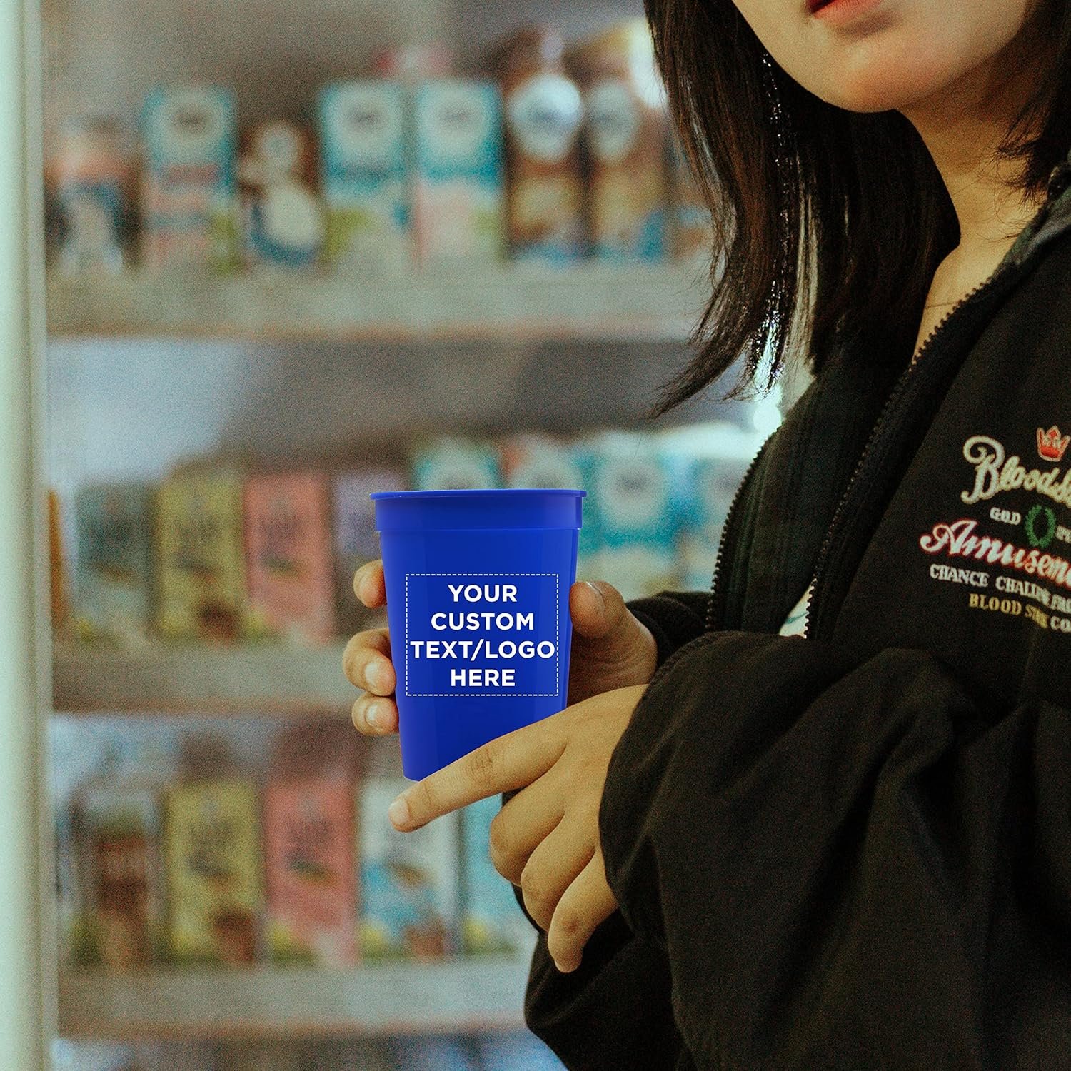 Private Label Custom Disposable Plastic Cups 12 oz Set of 50 Personalized Bulk Pack for Summer Sporting Events Birthdays Weddings Picnics Beach Parties Reflex Blue Manufacturer