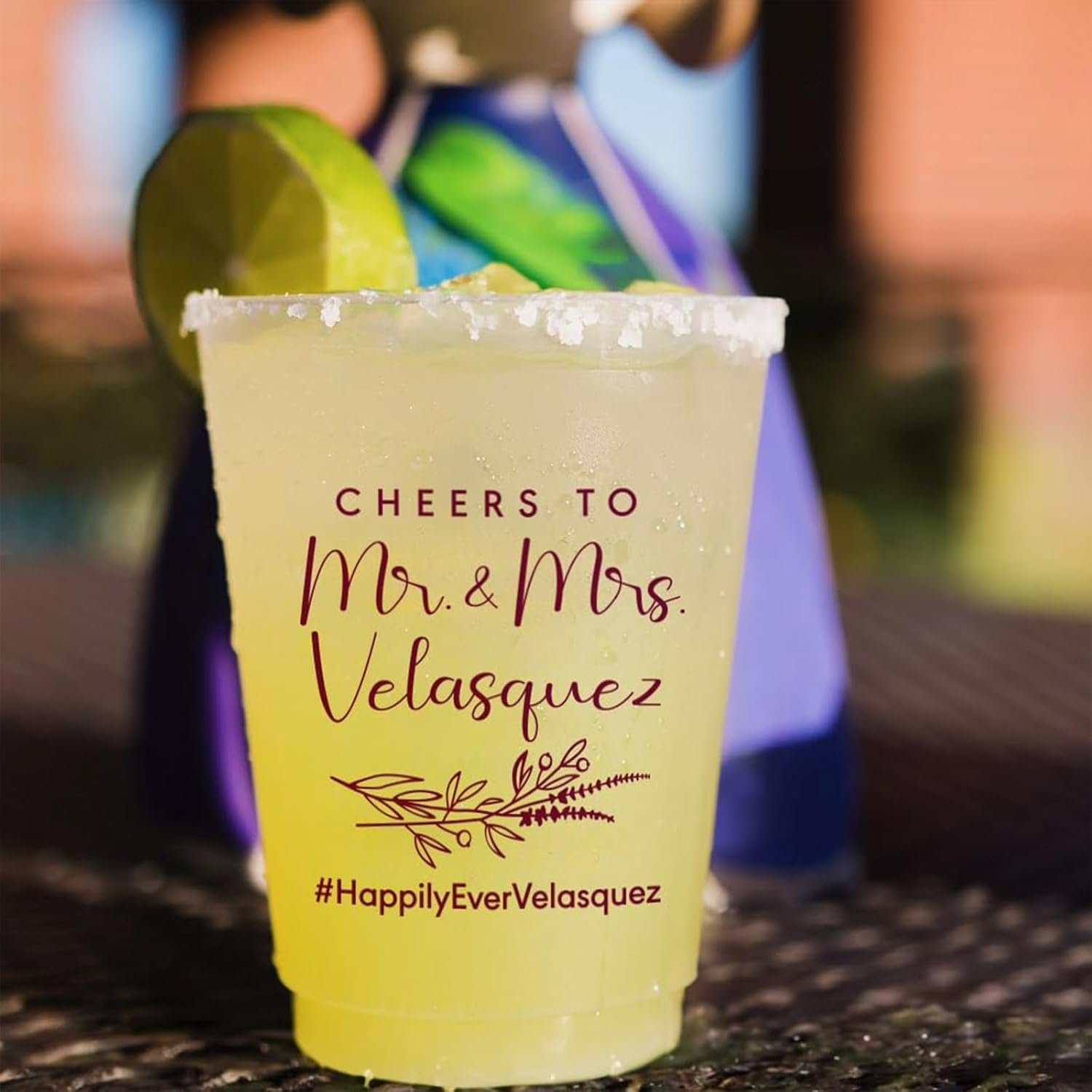 Wholesale 50-Pack Custom Frosted Shatterproof 7/12/16oz Personalized Disposable Plastic Cups for Weddings Bridal Showers Modern Parties Reusable with Custom Design Manufacturer