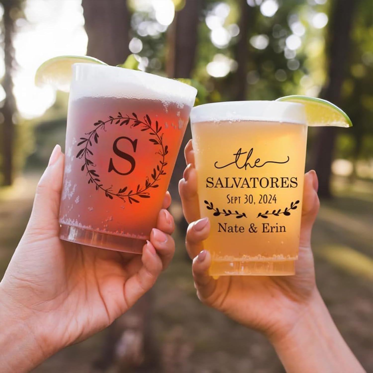 Wholesale 50-Pack Custom Frosted Shatterproof 7/12/16oz Personalized Disposable Plastic Cups for Weddings Bridal Showers Modern Parties Reusable with Custom Design Manufacturer