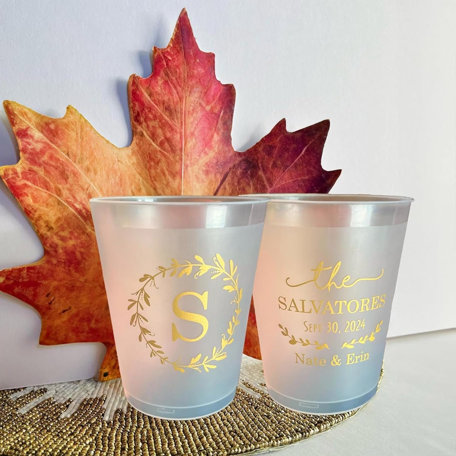 Wholesale 50-Pack Custom Frosted Shatterproof 7/12/16oz Personalized Disposable Plastic Cups for Weddings Bridal Showers Modern Parties Reusable with Custom Design Manufacturer