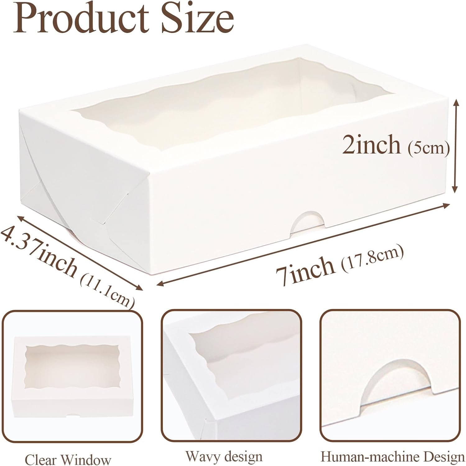 Wholesale 20pcs 7x4.3x2 Inch White Bakery Treat Boxes with Window for Christmas Valentines Cookies Chocolate Truffles Strawberries and Cakesicles Manufacturer Wholesale 20pcs 7x4.3x2 Inch White Bakery Treat Boxes with Window for Christmas Valentines Cookies Chocolate Truffles Strawberries and Cakesicles Manufacturer