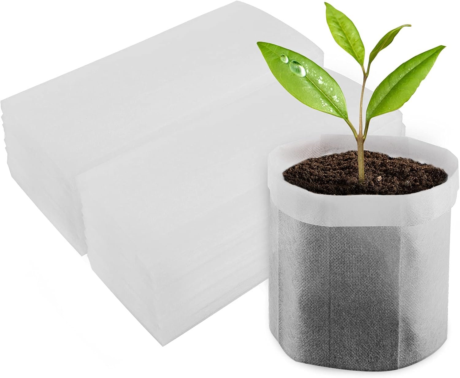 Wholesale Non-Woven Nursery Grow Bags 100 PCS 7.8"x8.6" Seed Starter Fabric Seedling Pots Home Garden Supply Manufacturer