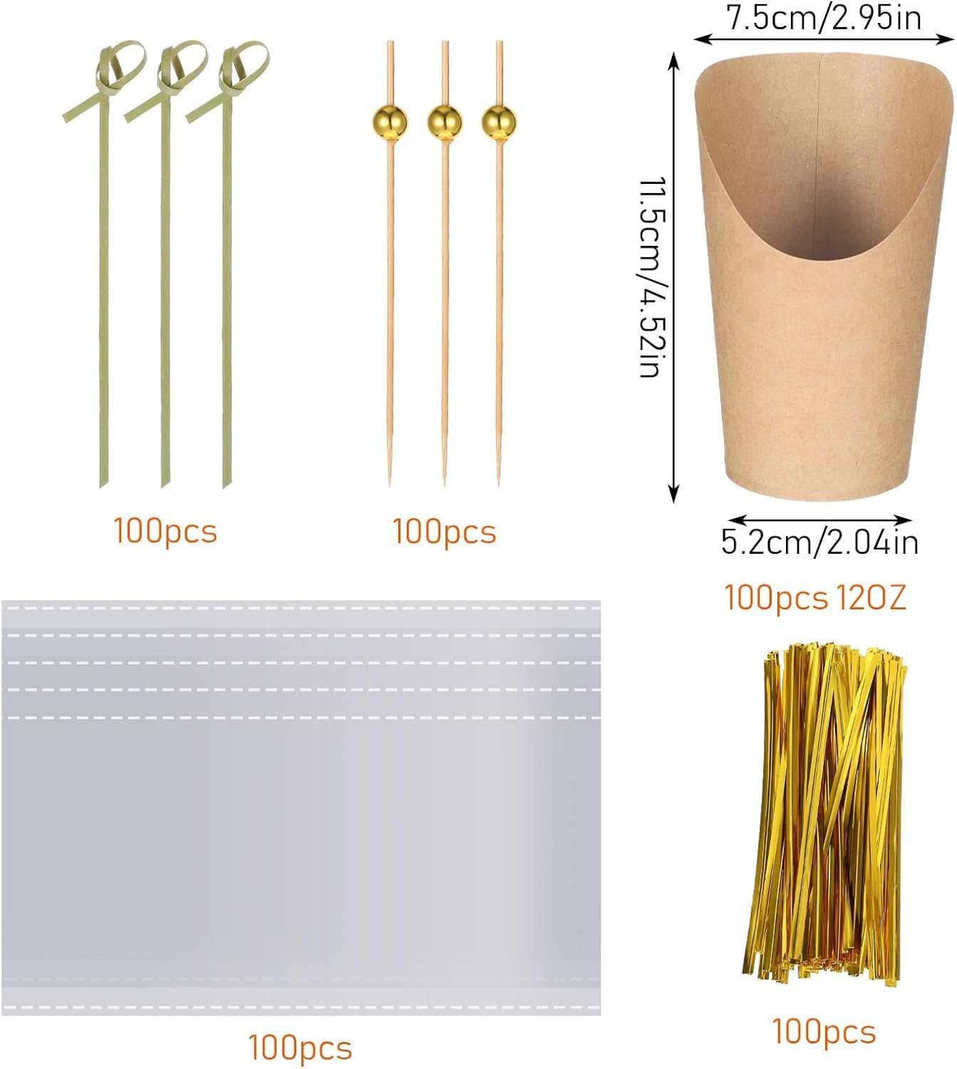 Wholesale 100 Pcs 12oz Charcuterie Cups with Sticks Disposable Handheld Holders 100 Bags 100 Labels 200 Cocktail Skewers Paper Appetizer Snack Boxes for French Fries Brown Manufacturer Wholesale 100 Pcs 12oz Charcuterie Cups with Sticks Disposable Handheld Holders 100 Bags 100 Labels 200 Cocktail Skewers Paper Appetizer Snack Boxes for French Fries Brown Manufacturer