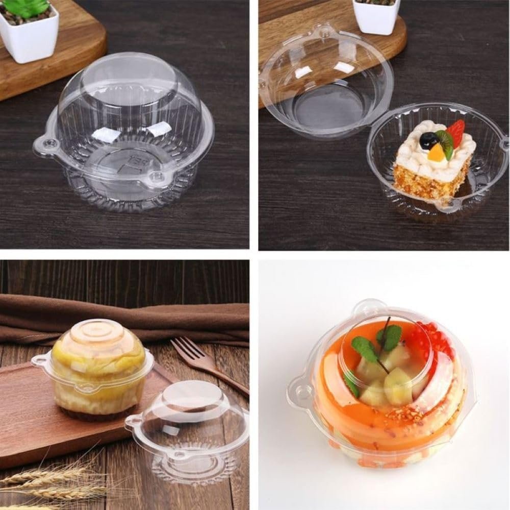 Wholesale 50 Pack Plastic Individual Cupcake Muffin Dome Holders Manufacturer