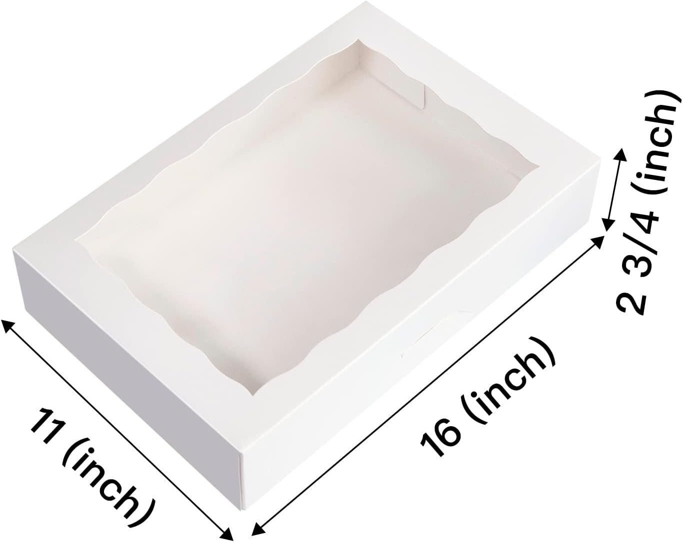 Wholesale 8-Pack White Pastry Bakery Boxes 16x11x2.75 Inch with PVC Window Auto-Pop Up Cardboard for Donuts Muffins Cookies Holds 12 Donuts Takeout Containers Manufacturer
