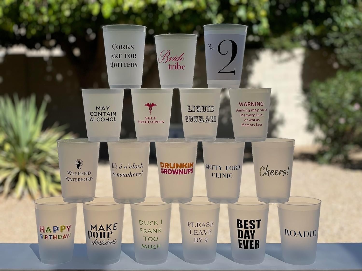 Private Label 100pcs Personalized Frosted Wedding Cups Custom Disposable 16oz Polypropylene Shatterproof White for Bridal Shower Parties Manufacturer