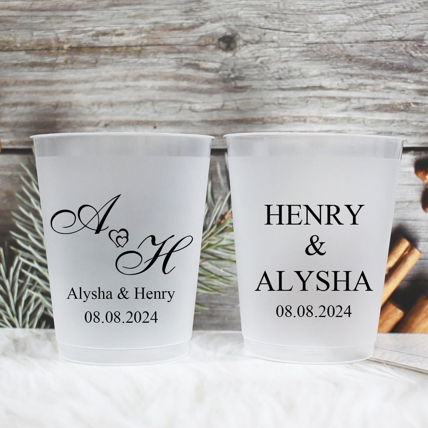 Private Label 100pcs Personalized Frosted Wedding Cups Custom Disposable 16oz Polypropylene Shatterproof White for Bridal Shower Parties Manufacturer