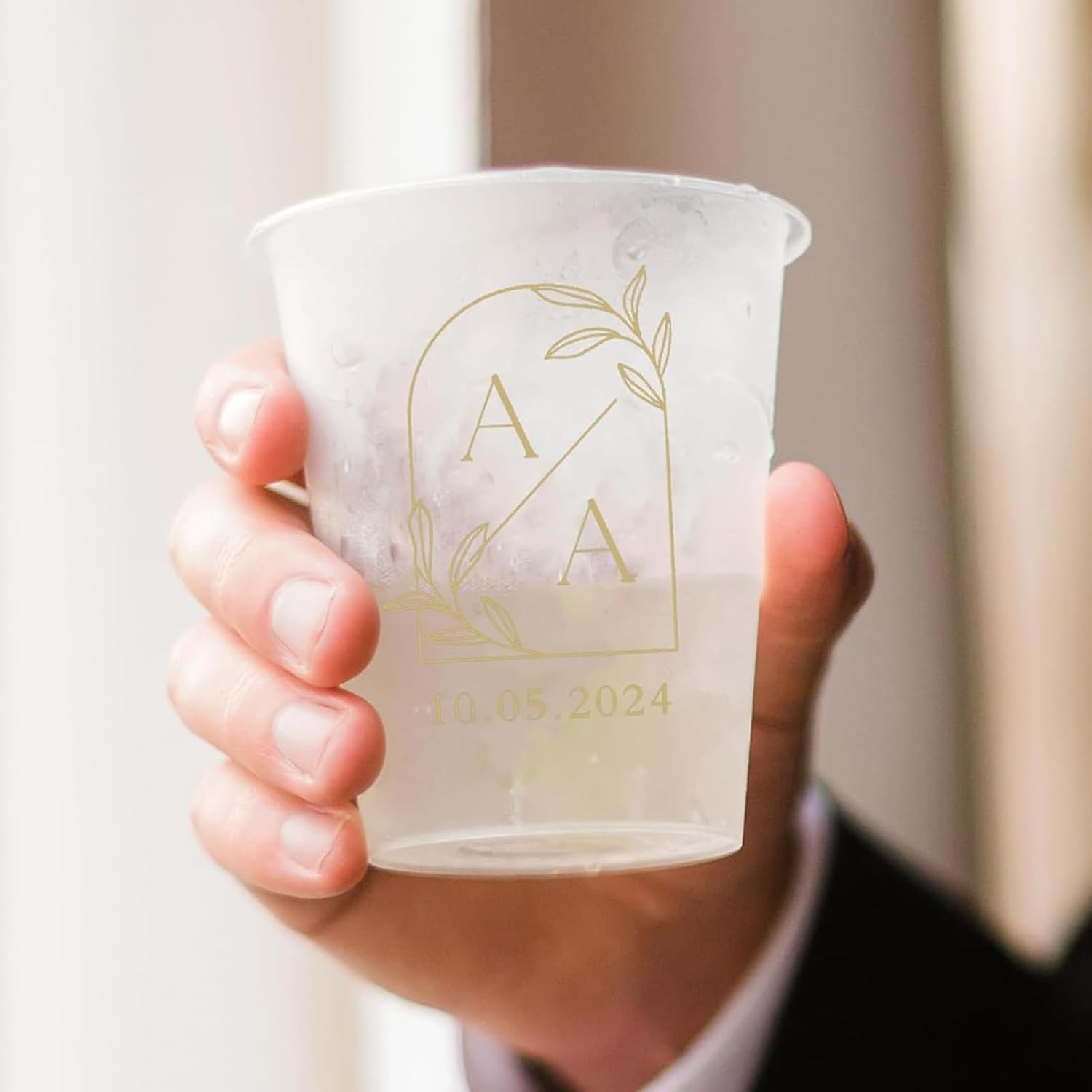 Private Label 100pcs Personalized Frosted Wedding Cups Custom Disposable 16oz Polypropylene Shatterproof White for Bridal Shower Parties Manufacturer