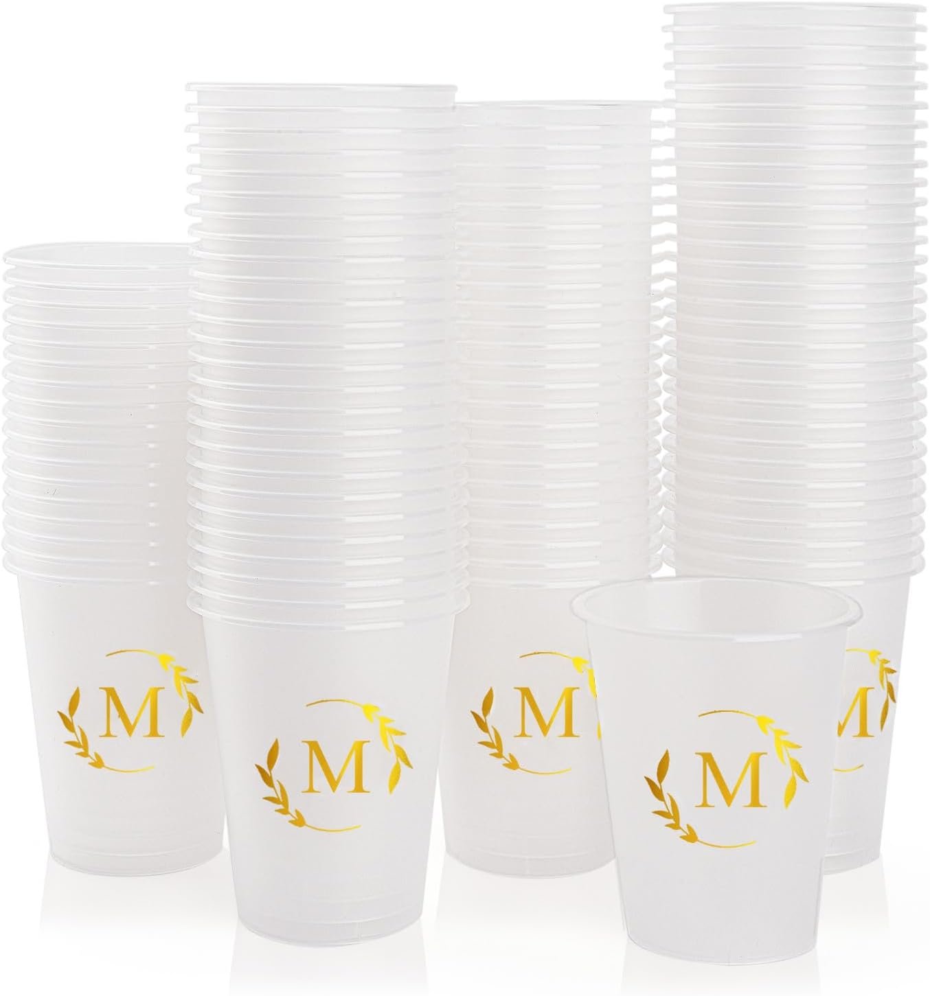 Wholesale 100 Pack Disposable 12 oz Monogrammed Plastic Cups with Initial Letter M for Wedding Receptions Baby Showers Birthday Parties Manufacturer