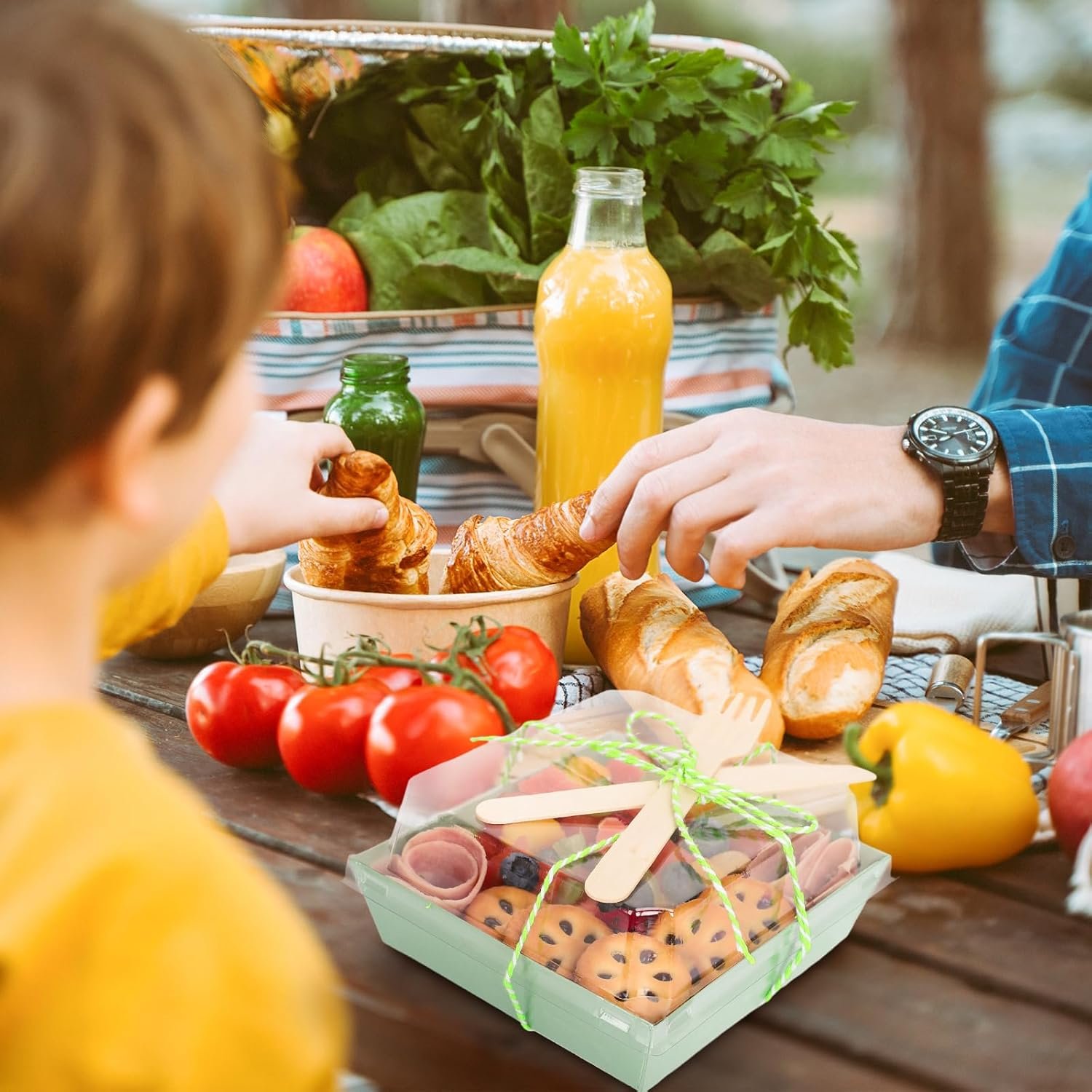 Wholesale 50 Set 4.7 x 4.3 Inch St. Patrick's Day Green Charcuterie Boxes with Clear Lids Forks Knives Disposable Mini Dessert Food Containers for Wedding Birthday Sandwich Cookies Sushi Cake Manufacturer Wholesale 50 Set 4.7 x 4.3 Inch St. Patrick's Day Green Charcuterie Boxes with Clear Lids Forks Knives Disposable Mini Dessert Food Containers for Wedding Birthday Sandwich Cookies Sushi Cake Manufacturer