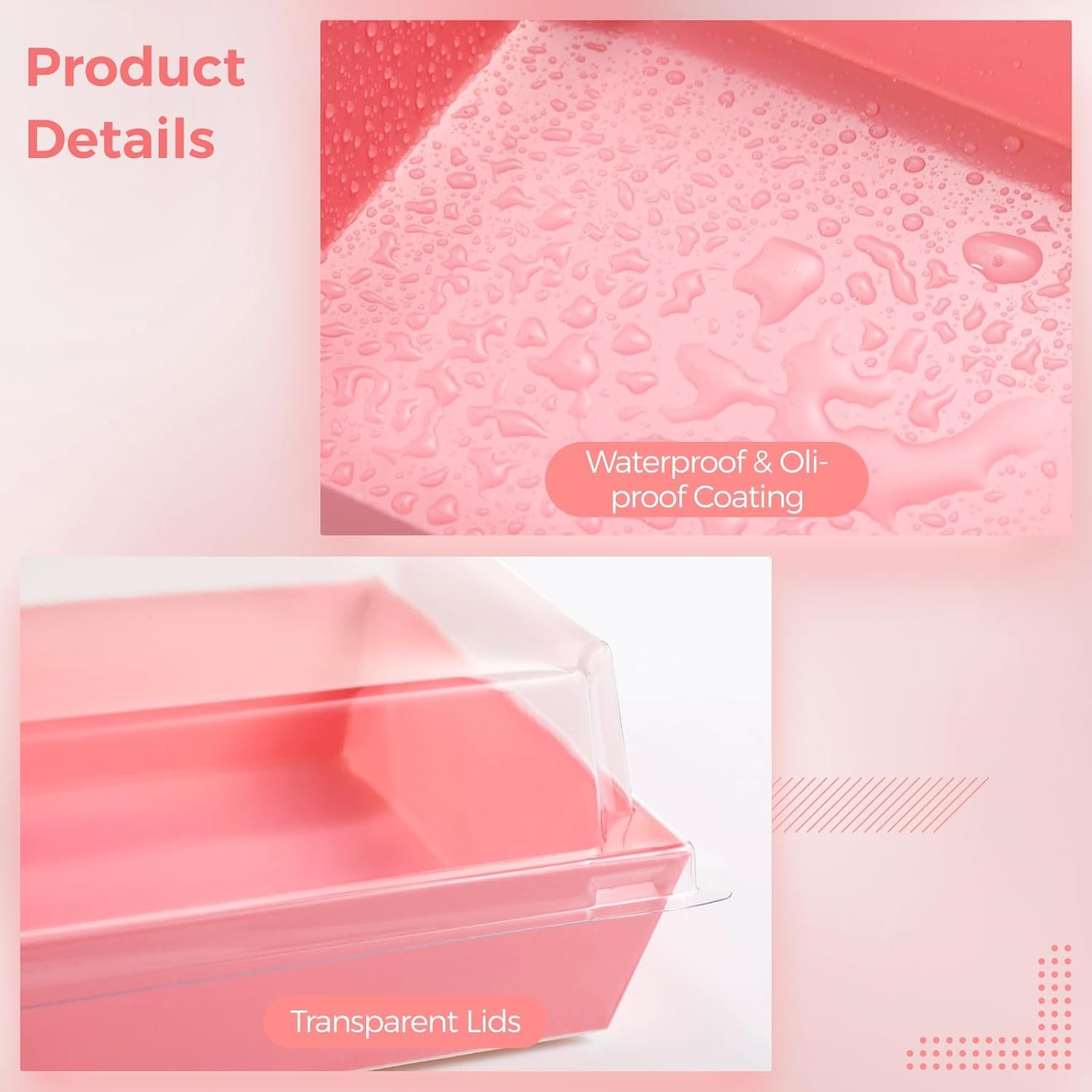 Wholesale 150 Pcs Disposable Cake Containers with Lids Charcuterie Boxes Square Pink Dessert Storage Transparent Plastic Covers Includes 1 Roll Cotton String for Easy Packaging Manufacturer Wholesale 150 Pcs Disposable Cake Containers with Lids Charcuterie Boxes Square Pink Dessert Storage Transparent Plastic Covers Includes 1 Roll Cotton String for Easy Packaging Manufacturer