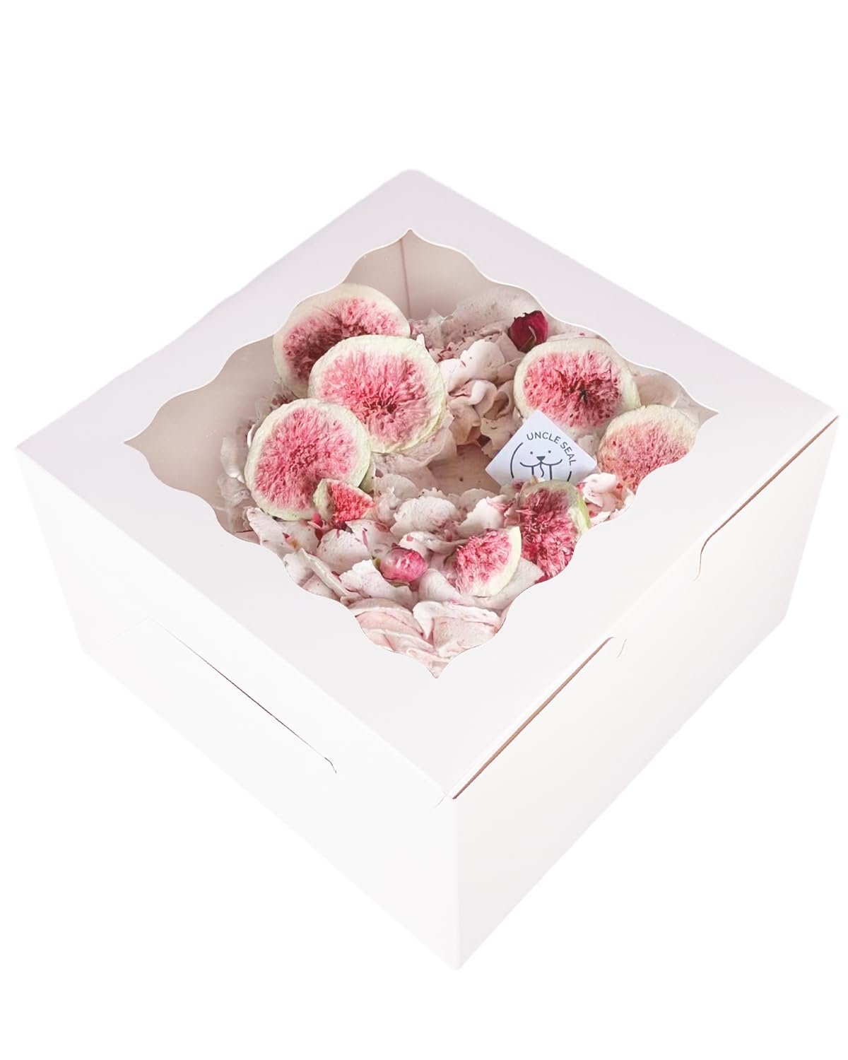 Wholesale 8x8x5 White Cake Boxes with Window 4 Sets and 8 Inch White Round Cake Boards 4 Sets Manufacturer