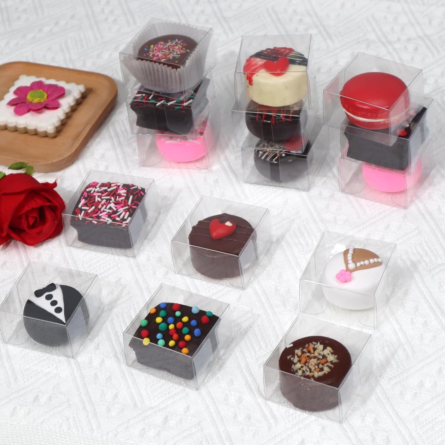 Wholesale 50Pcs 2.17x2.17x1.38 Inch Single Boxes for Chocolate Covered Cookies Macarons Brownies Treats Candies Small Gifts Wedding Bridal Shower Birthday Party Favors Manufacturer Wholesale 50Pcs 2.17x2.17x1.38 Inch Single Boxes for Chocolate Covered Cookies Macarons Brownies Treats Candies Small Gifts Wedding Bridal Shower Birthday Party Favors Manufacturer