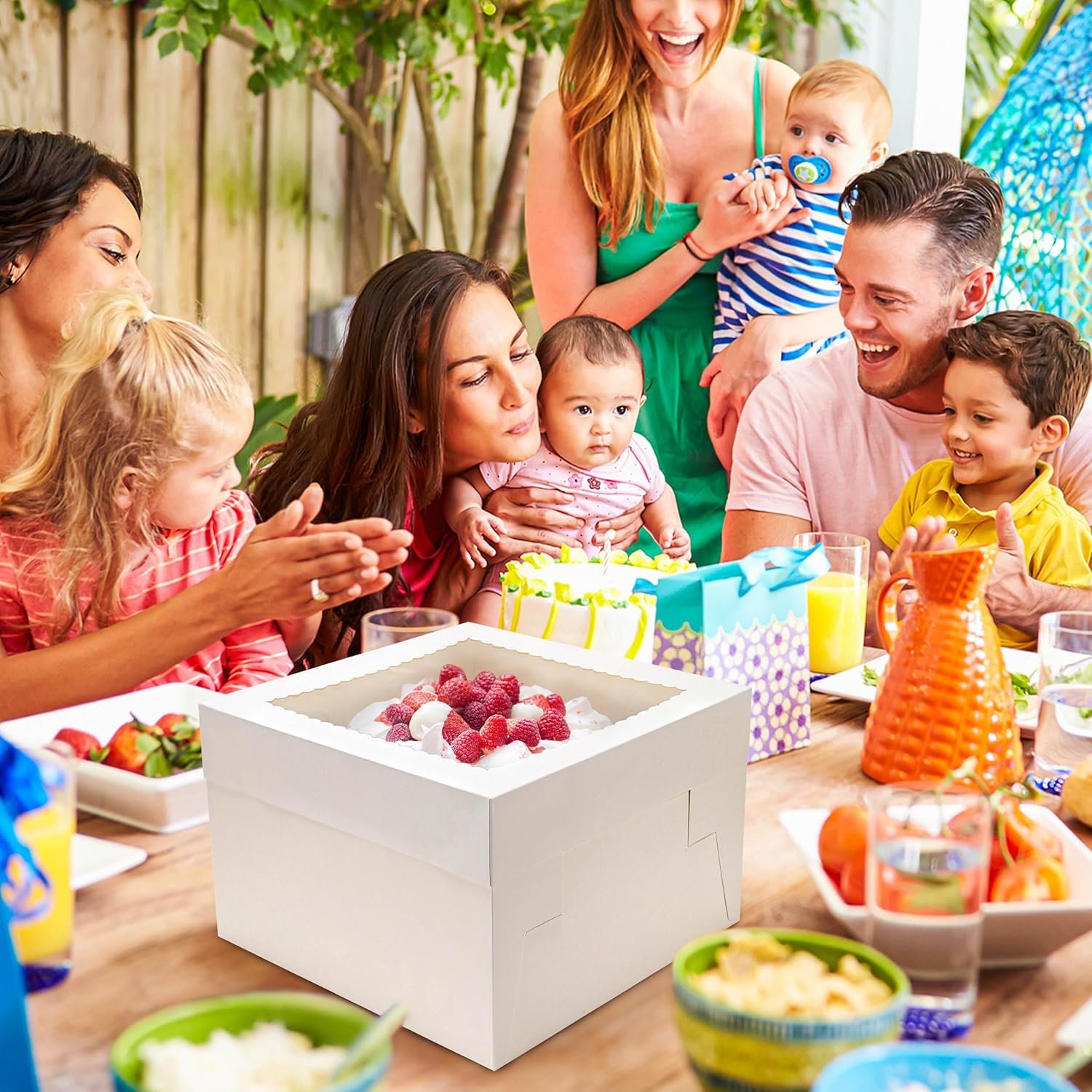 Wholesale 2 Pack 12x12x8 Inch White Cake Boxes with Window Cajas Para Pasteles for Weddings Birthdays Parties Manufacturer Wholesale 2 Pack 12x12x8 Inch White Cake Boxes with Window Cajas Para Pasteles for Weddings Birthdays Parties Manufacturer