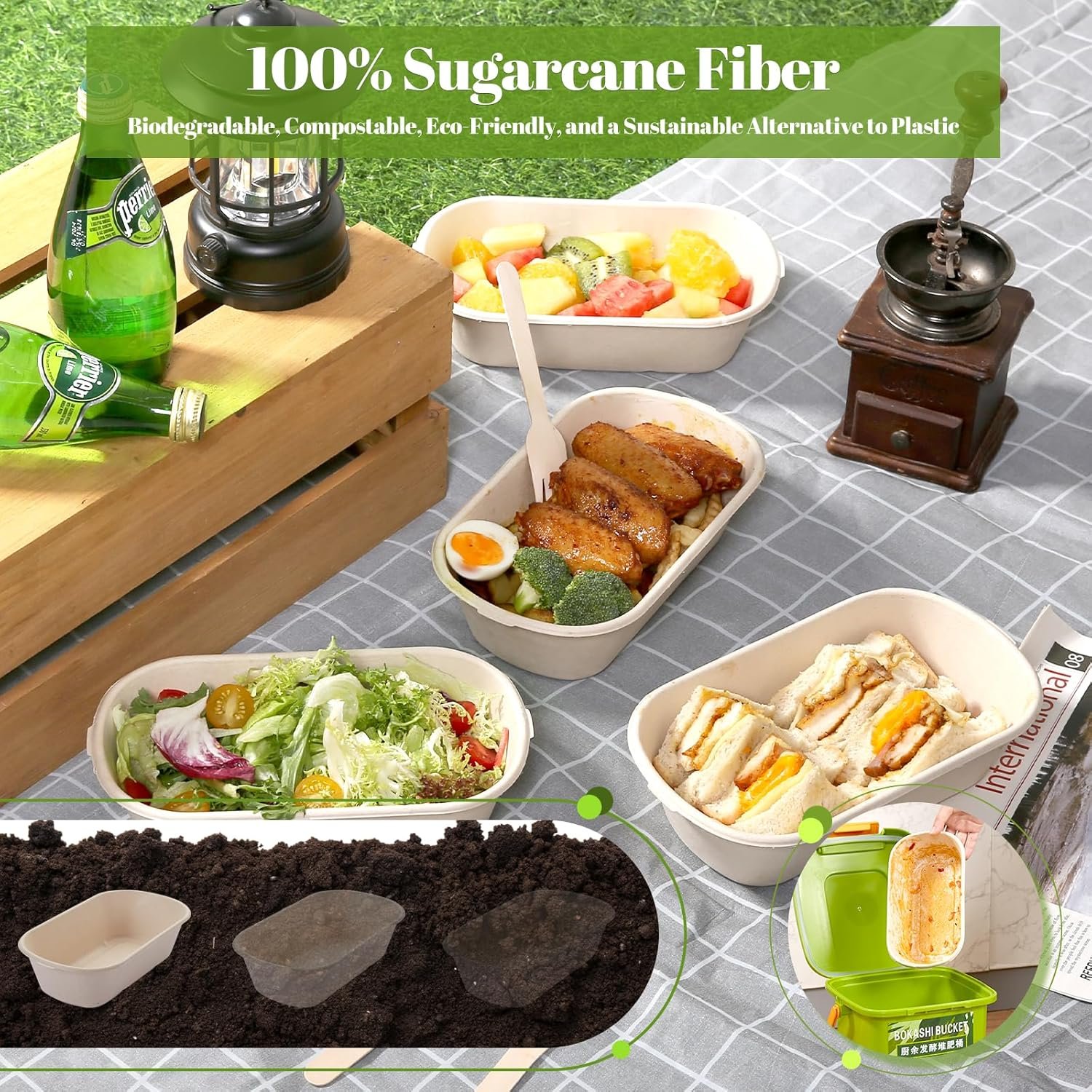 Wholesale 34 oz Eco-Friendly Disposable Food Containers with Lids Sugarcane Pulp Biodegradable Compostable Microwave Safe Takeout Boxes Pack of 50 Manufacturer Wholesale 34 oz Eco-Friendly Disposable Food Containers with Lids Sugarcane Pulp Biodegradable Compostable Microwave Safe Takeout Boxes Pack of 50 Manufacturer