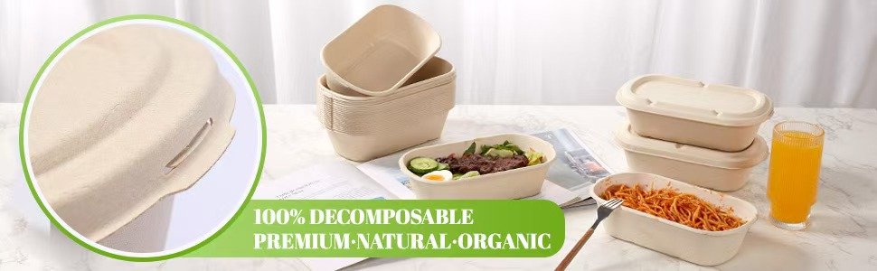 Wholesale 34 oz Eco-Friendly Disposable Food Containers with Lids Sugarcane Pulp Biodegradable Compostable Microwave Safe Takeout Boxes Pack of 50 Manufacturer Wholesale 34 oz Eco-Friendly Disposable Food Containers with Lids Sugarcane Pulp Biodegradable Compostable Microwave Safe Takeout Boxes Pack of 50 Manufacturer