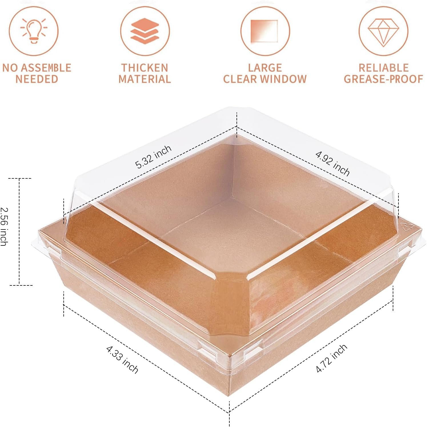 Wholesale Small 5-Inch Charcuterie Boxes with Clear Lids Disposable Paper Food Containers for Bakery Desserts Sandwiches Cookies Pastries Cake Slices Brown 50ct Manufacturer Wholesale Small 5-Inch Charcuterie Boxes with Clear Lids Disposable Paper Food Containers for Bakery Desserts Sandwiches Cookies Pastries Cake Slices Brown 50ct Manufacturer