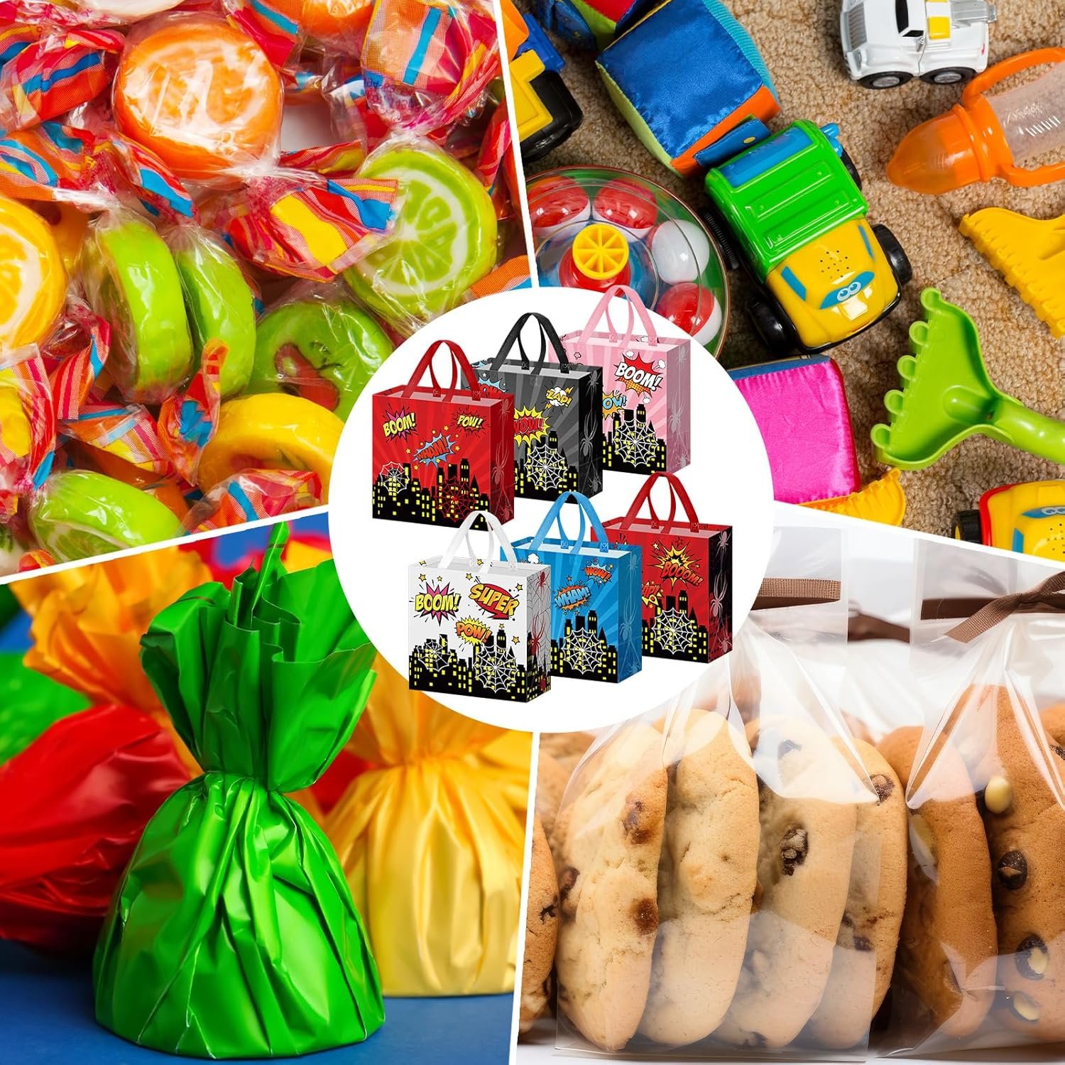 Wholesale 40 Pcs Spider Hero Party Favor Goodie Bags Web Boom Crash Non-woven Reusable Bags with Handles for Birthday Treat Candy Bulk 7.87 x 7.87 x 3.54 Inches Manufacturer Wholesale 40 Pcs Spider Hero Party Favor Goodie Bags Web Boom Crash Non-woven Reusable Bags with Handles for Birthday Treat Candy Bulk 7.87 x 7.87 x 3.54 Inches Manufacturer