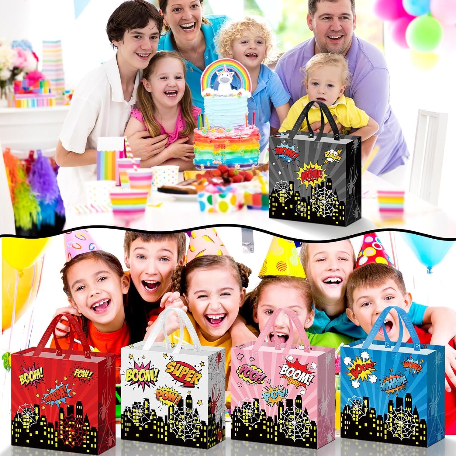 Wholesale 40 Pcs Spider Hero Party Favor Goodie Bags Web Boom Crash Non-woven Reusable Bags with Handles for Birthday Treat Candy Bulk 7.87 x 7.87 x 3.54 Inches Manufacturer Wholesale 40 Pcs Spider Hero Party Favor Goodie Bags Web Boom Crash Non-woven Reusable Bags with Handles for Birthday Treat Candy Bulk 7.87 x 7.87 x 3.54 Inches Manufacturer