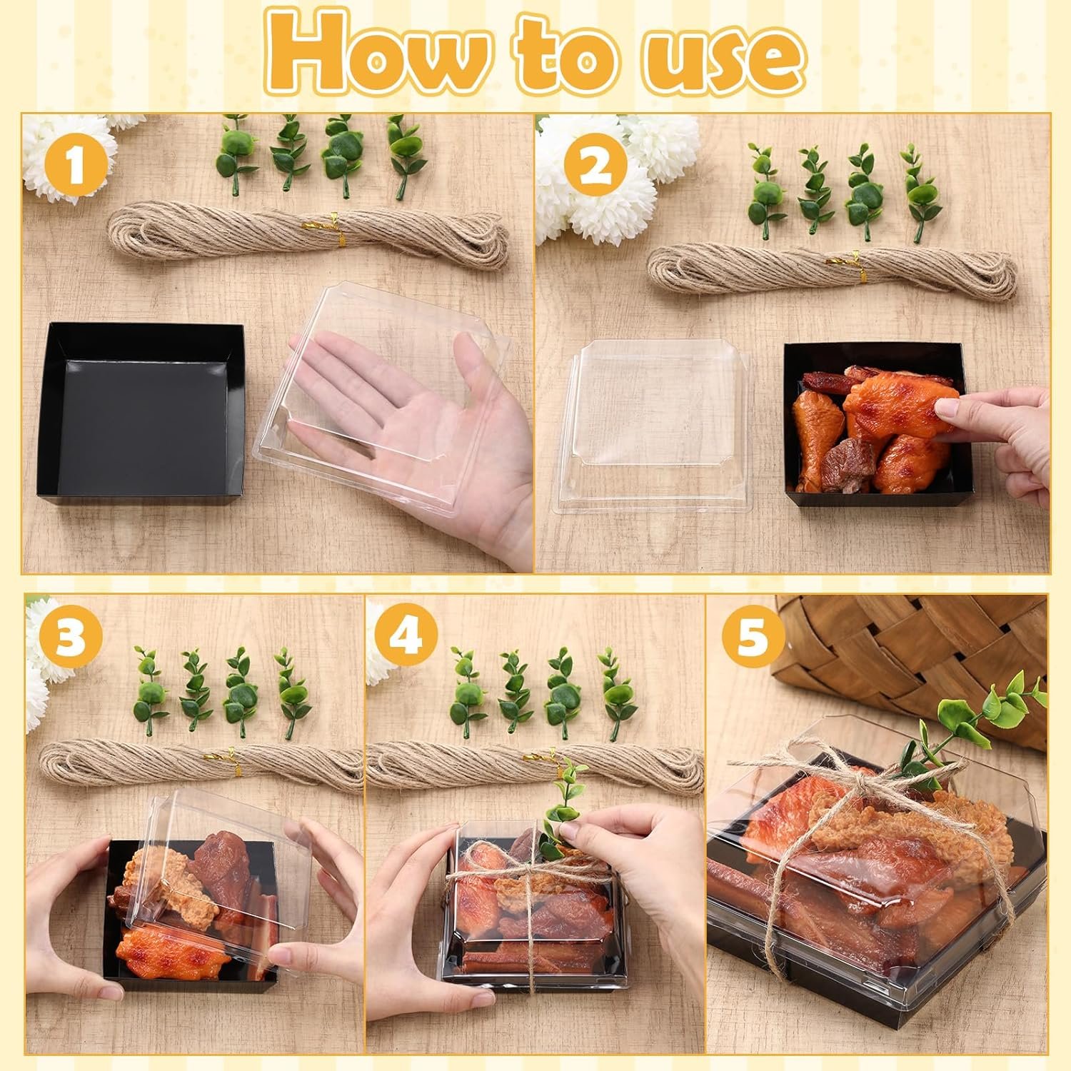 Wholesale 100 Sets 4 Styles Charcuterie Boxes with Clear Lids and Eucalyptus Leaves Plastic Bakery Packaging for Cake Slices Snacks Desserts Cookies Sandwiches Black Manufacturer Wholesale 100 Sets 4 Styles Charcuterie Boxes with Clear Lids and Eucalyptus Leaves Plastic Bakery Packaging for Cake Slices Snacks Desserts Cookies Sandwiches Black Manufacturer