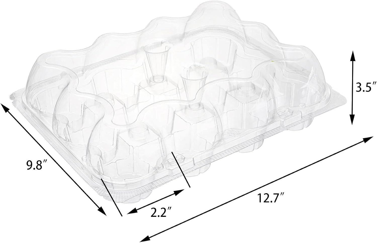 Wholesale 12 Pack Stackable Clear Cupcake Carriers with Detachable Lids for Cupcakes Muffins BPA-free Manufacturer
