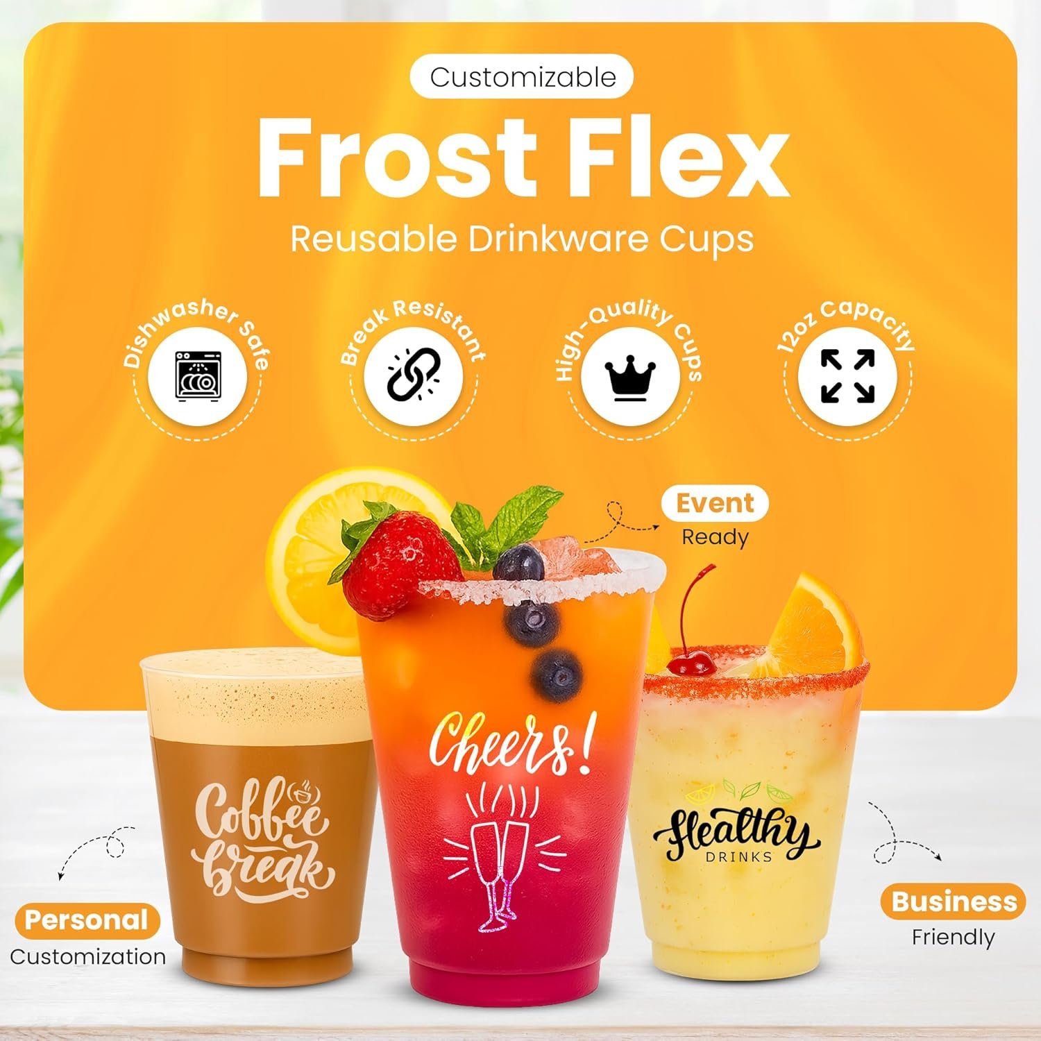 Wholesale 12oz Customizable Frost Flex Cups Personalized Reusable Plastic for Parties Weddings Events Businesses Bulk Printed Drinkware (25) Manufacturer Wholesale 12oz Customizable Frost Flex Cups Personalized Reusable Plastic for Parties Weddings Events Businesses Bulk Printed Drinkware (25) Manufacturer