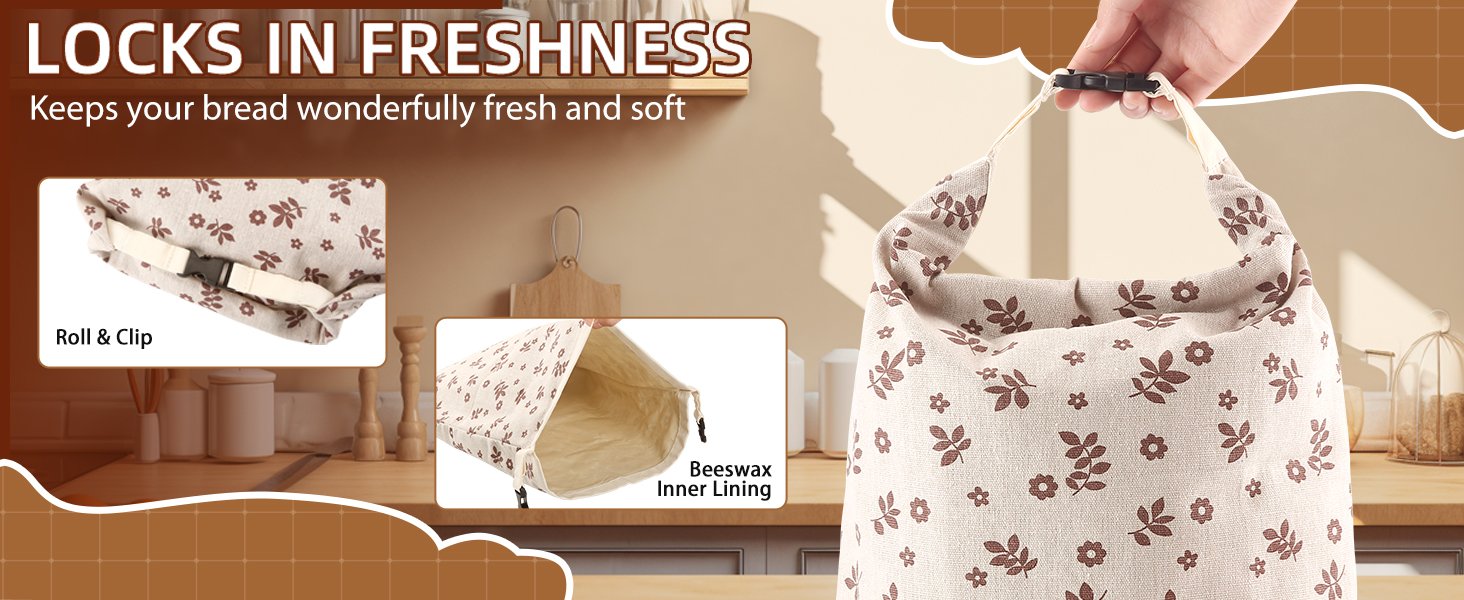 OEM Reusable Organic Linen Beeswax Bread Bags Large Capacity for Sourdough Storage with 3 Beeswax Wraps Baking Accessories Manufacturer