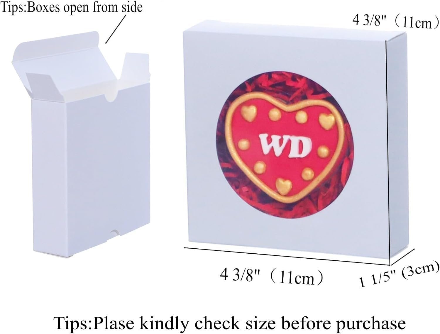 Wholesale Valentine Cookie Gift Boxes with Window 4 3/8