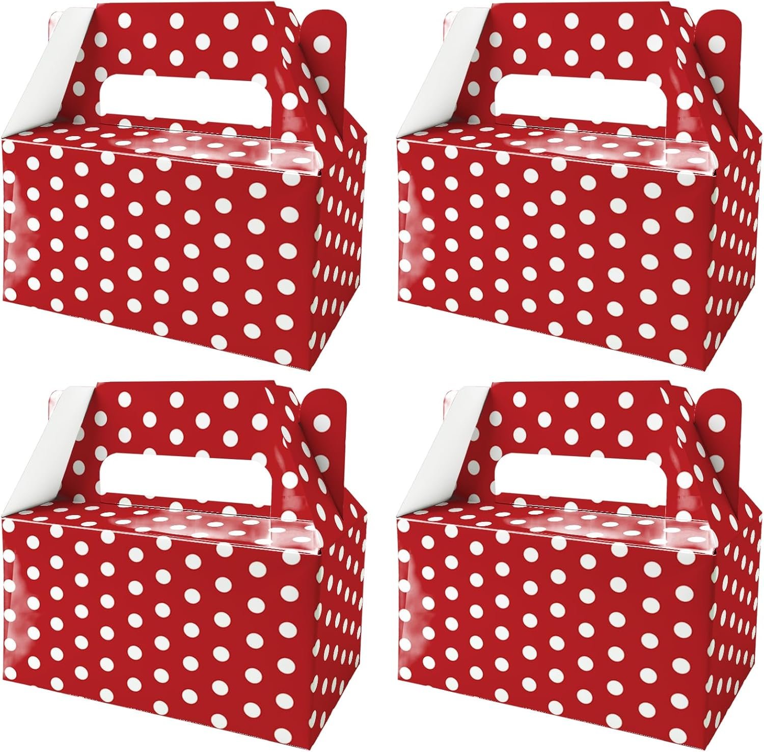 Wholesale 12-Pack Red White Polka Dot Gift Boxes with Handles Candy Treat Boxes for Birthday Baby Shower Bridal Decorations Cookies Cupcakes Snacks Party Supplies Manufacturer