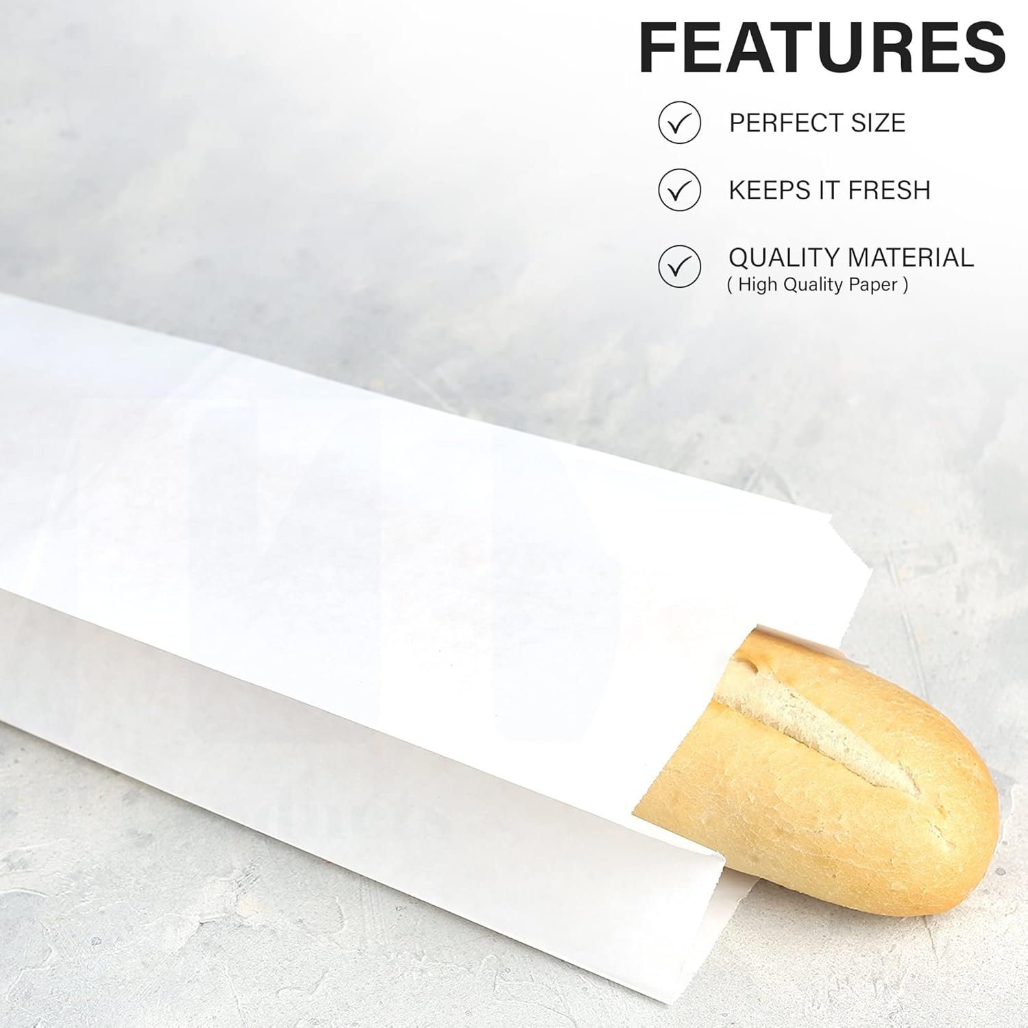 Wholesale White Paper Bread Bags for Homemade Bread 5.25