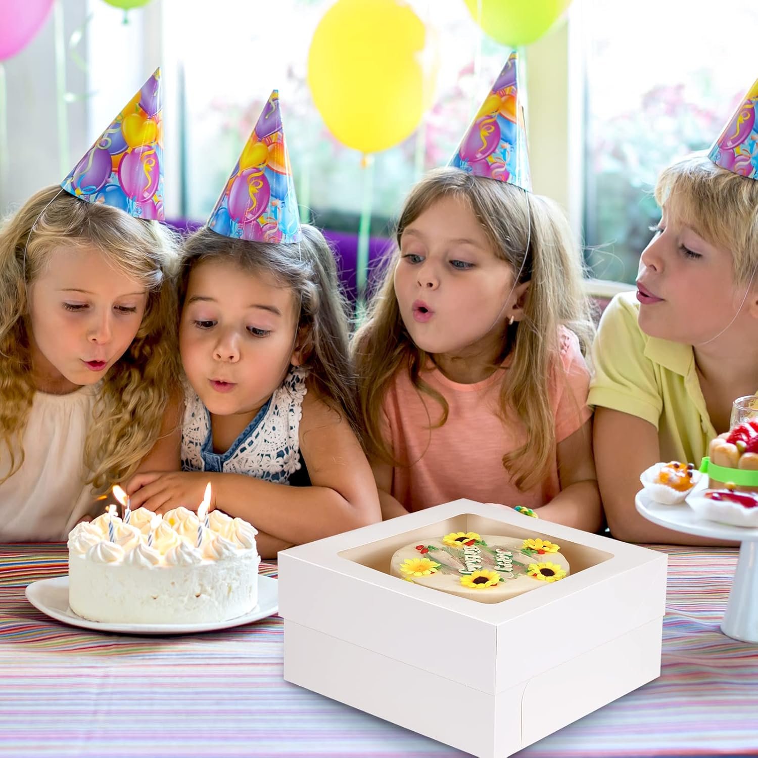 Wholesale 30pcs 12x12x6 Inch Square Bakery Boxes with Window for Pastries Chocolates Cookies Pie Cake Valentine's Day Mother's Day Birthday Party Wedding Easter Manufacturer