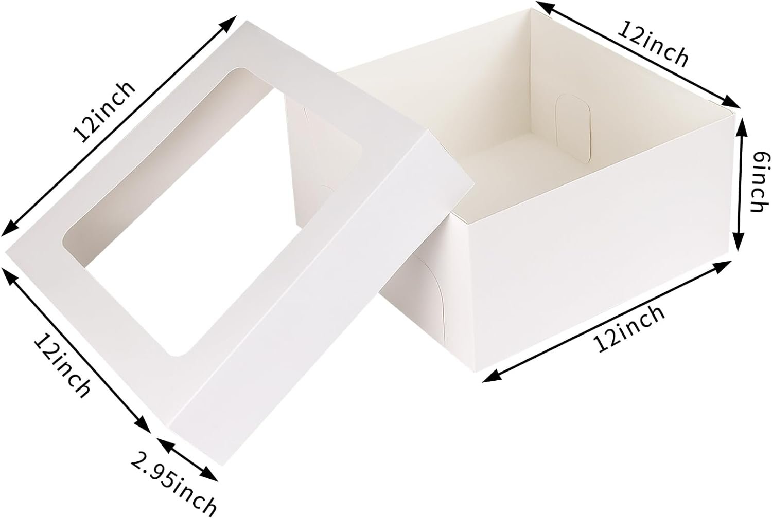 Wholesale 30pcs 12x12x6 Inch Square Bakery Boxes with Window for Pastries Chocolates Cookies Pie Cake Valentine's Day Mother's Day Birthday Party Wedding Easter Manufacturer