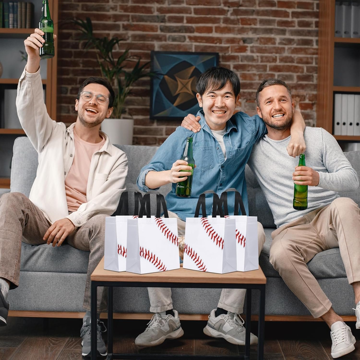 Wholesale 24 PCS Reusable Non-Woven Baseball Gift Bags with Handles Sports Party Favors for Birthday Supplies Manufacturer