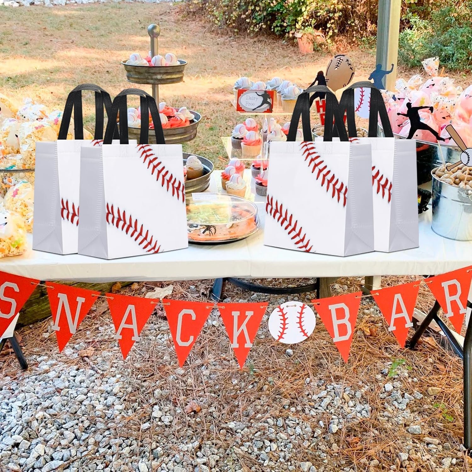 Wholesale 24 PCS Reusable Non-Woven Baseball Gift Bags with Handles Sports Party Favors for Birthday Supplies Manufacturer