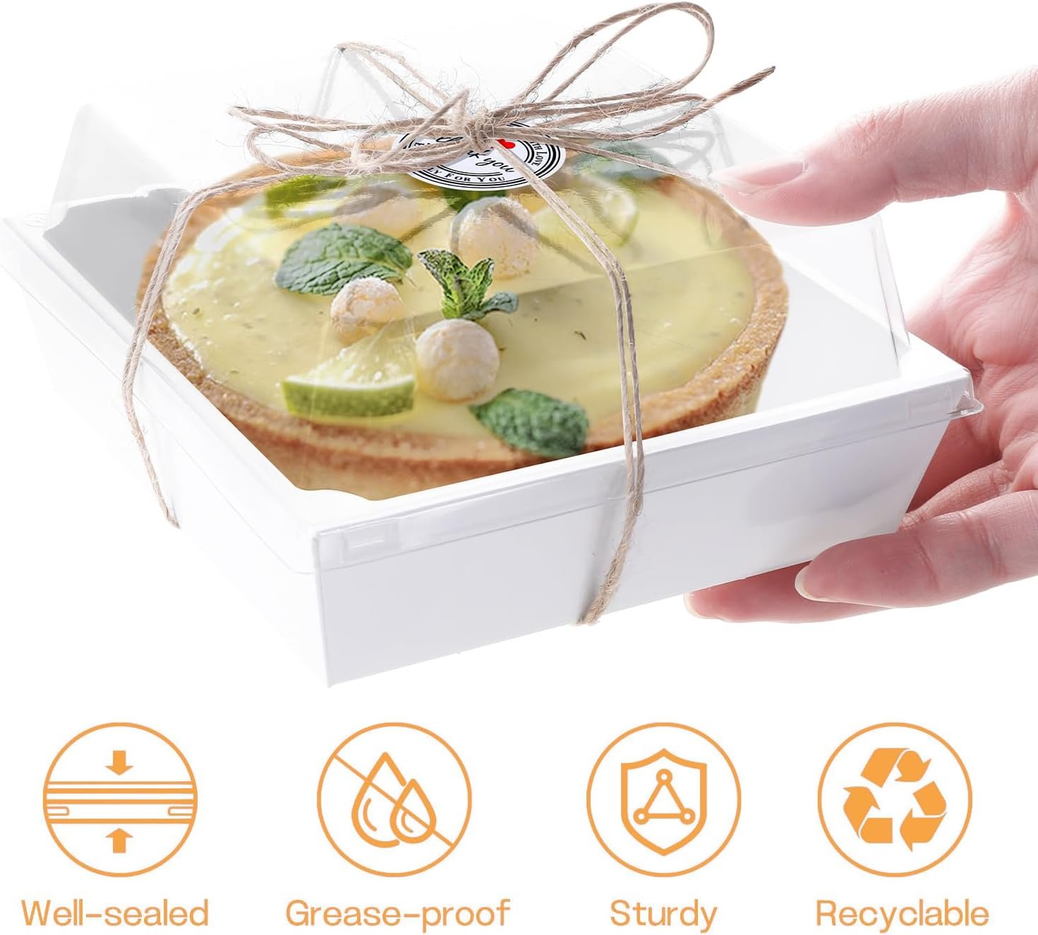 Wholesale 100 Pack 5 Inch Small Charcuterie Boxes with Clear Lids Disposable Mini Food Containers for Sandwiches Sushi Bakery Desserts Cake Slices Strawberries White Manufacturer