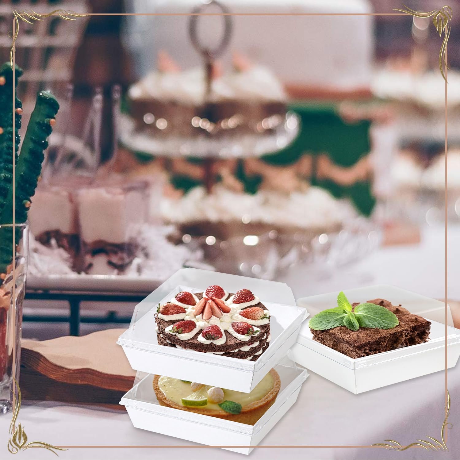 Wholesale 100 Pack 5 Inch Small Charcuterie Boxes with Clear Lids Disposable Mini Food Containers for Sandwiches Sushi Bakery Desserts Cake Slices Strawberries White Manufacturer